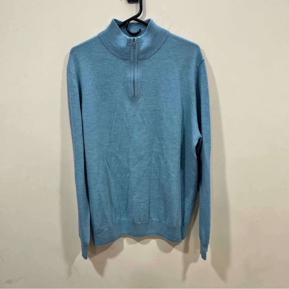 NWT Christian Lacroix Men's  100% Cashmere Quarter Zip Pullover Sweater XL